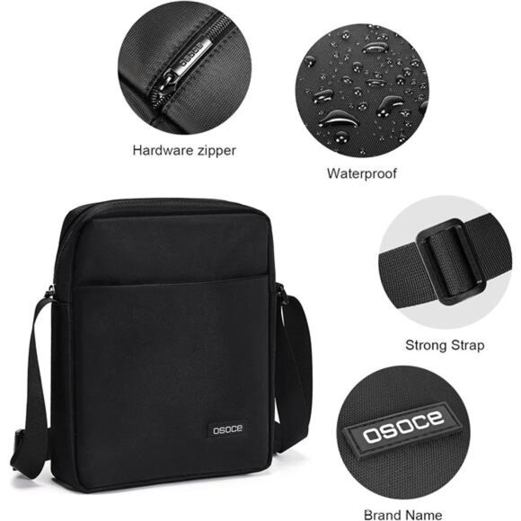 Water Resistant Messenger Bag for Men Crossbody Shoulder Bag Business Office Tra - Picture 5 of 7